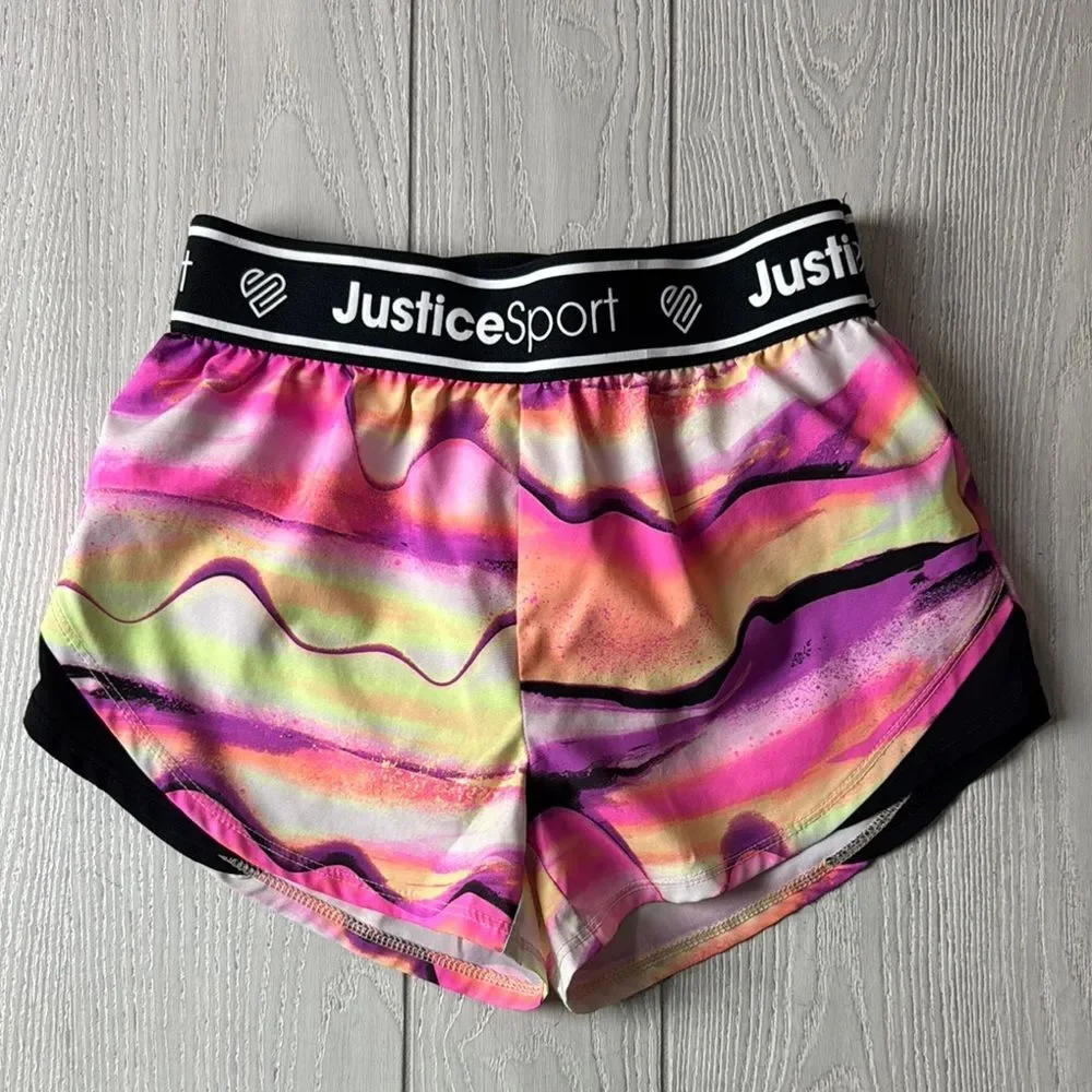 Girls Justice running shorts size 7/8, girls sports shorts, athletic
